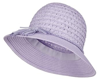 Sterntaler Strohhut Flieder - Modischer Hut mit Flechtband - Mädchen Sonnenhut - Kinder Kopfbedeckung - Strandkappe - blasslila, Größe 49