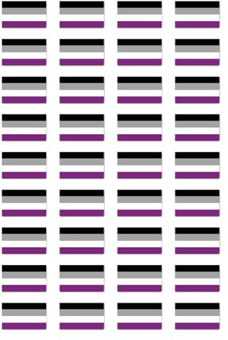 Aufkleber: 25x15 mm, 36 Stück - Flagge - Asexual/Asexuelle Pride - LGBTQ - für Auto, Laptop und mehr
