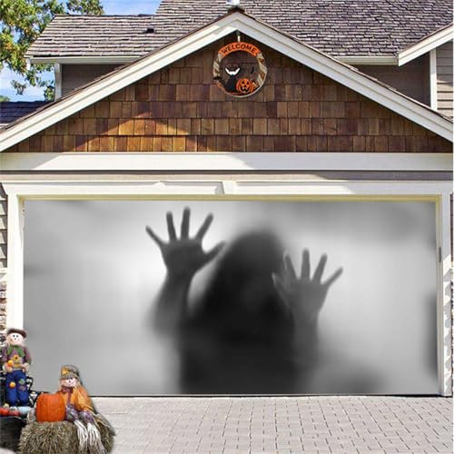 clhjinruoliu Garage Buddy Halloween Cover7x8 / 7 * 16ft, Snow Buddy Garage Door Bannière, Bannière de Porte de Garage,Couvercles de Porte de Garage décor Halloween, Grand Fond Suspendu,C,6.6 * 5FT