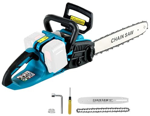 Motosega elettrica a batteria compatibile con Makita 18 V, Motosega a Batteria per Potatura, 16 Pollici Sega a Batteria, sega elettrica senza spazzole, Motosega Per il Taglio del Legno (no Batteria)