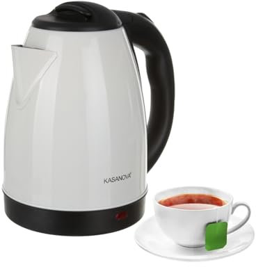 Bollitore elettrico 1,8 L 1500 W bianco in acciaio