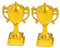 SOLUSTRE 2 Pezzi Trofeo Decorazione Torta Compleanno Decorazioni Fare Festa Piccolo Ragazzi Nome Brillare Bambino Bingo Toppers Mini Coppa Trofeo Mini Trofeo Golden Plastica