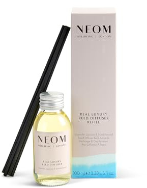 NEOM- Reed Diffuser Refill 100ml, Real Luxury | Lavender, Jasmine & Sandalwood