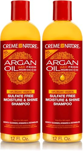 Creme of Nature Arganöl Sulfatfreies Feuchtigkeits- und Glanzshampoo, 350 ml (Packung mit 2)