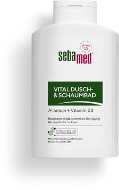 Sebamed Vital Bagno doccia e schiuma 400 ml, combina una pulizia particolarmente delicata senza sapone con cura rilassante e rivitalizzante, per la doccia o il bagno quotidiano, per uomo e donna