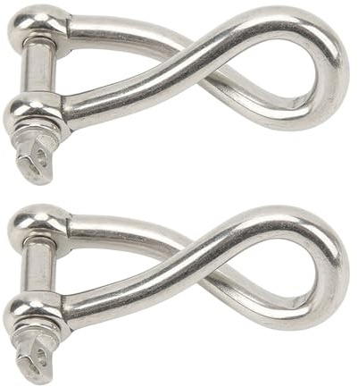 2 grilletes de acero inoxidable seguros para agua salada de 12 mm para barcos, aparejos de barcos, asegurar carga, veleros, equipo de cubierta, grillete de carga