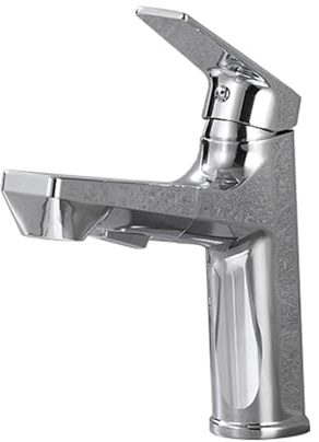 SXWYLZ Waschtischarmatur mit Herausziehbarer Brause 2 Modi Wasserhahn Badezimmer Waschbecken Einzelgriff Warm und Kaltwasserhähne,Chrom