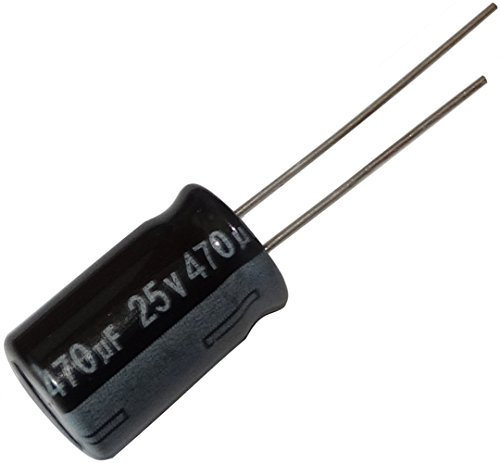 Aerzetix - 20 x Condensatore elettrolitico , chimico , 470µF ± 20% 25V THT 105°C 2000h radiale Ø 10 x 16 mm .