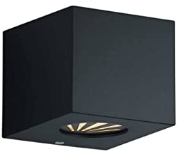 Reality Leuchten Cordoba R28222632 Outdoor Wall Light Plastic Black Matt Includes 2X 2 Watt LEDs Up and Down Lighting with Stencils
