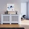 ELEGANT Radiator Covers Large Modern White Cross Slat Painted Cabinet Radiator Shelve for Living Room/Bedroom/Kitchen, LARGE