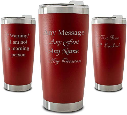 Personalised Engraved 500ml Red Travel Cup, Personalise with Any Message