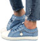 Minetom Chaussure Baskets Tennis Plateforme Femme Dentelle Laçage Respirantes Plat Loafers Jogging Chaussures C1 Bleu 36 EU