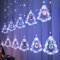 BLOOMWIN Lichterkettenvorhang Fenster Weihnachtsdeko, Weihnachtsbaum Lichtervorhang mit Weihnachtsschmuck, Weihnachtsbeleuchtung Fenster Lichterkette Innen 3m 8 Modi USB Kaltweiß