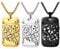 JewelryWe Schmuck 3pcs Halskette Herren Retro Steampunk drehbare Zahnrad Dog Tag Erkennungsmarke Anhänger mit 60cm Kette Gravur Geschenk Gold Schwarz Silber