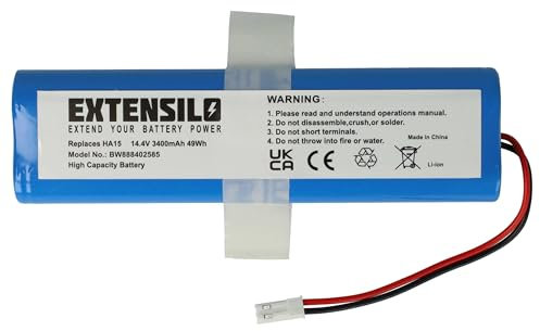 EXTENSILO Akku kompatibel mit iLife V8s, X3, X750 Saugroboter (3400 mAh, 14,4 V, Li-Ion)