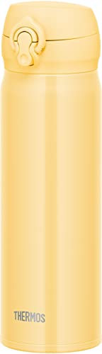 Thermos JNL-506 CRY Mug portable isotherme sous vide, 500 ml, jaune crème, facile à nettoyer et facile à nettoyer, type léger, ouverture par simple pression, bouteille en acier inoxydable, chaud et