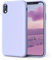 OIIAEE Coque iPhone XR, Coque en Liquide Silicone Conçue pour iPhone XR, Étui de Protection Antichoc Ultra Mince avec Doublure Douce en Microfibre Anti-Rayures, 6.1 Pouces,Clou de Girofle Violet
