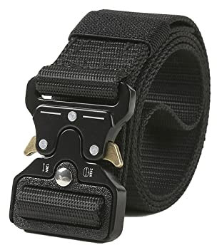Yuehuamech Quick Release Taktischer Gürtel Nylon Web Wandern Gürtel mit Heavy Duty Sicherheitsgurt Schnalle Taille Nylon Arbeitsgurt 1. 5 Militärgürtel für Wandern Casual Anzüge
