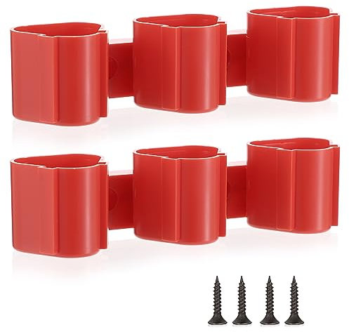 OwnMy Set of 2 Battery Holders for Milwaukee M12 Tool Storage with Slots, Wall Mount Bosch 12V Racks Drill Accessory Packs (OM-US-00375)