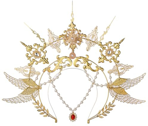 COSDREAMER Halo Crown Mary Goddess Stirnband Damen Halloween Kostüm Göttin Kopfbedeckung (K)