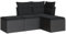vidaXL Garten Sofa Garnitur 4-TLG., Gartenmöbel Set mit Kissen, Sitzgruppe für Garten Terrasse, Modular Gartensofa Hocker Lounge, Schwarz Poly Rattan