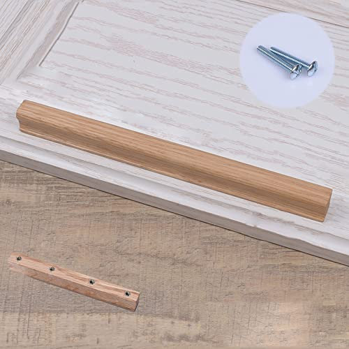 Schrankgriffe 1 Stück Holzschublade Möbelgriff Griff für Küche Kleiderschrank Möbelknopf Kommode Tür (Länge 88 mm Eiche)