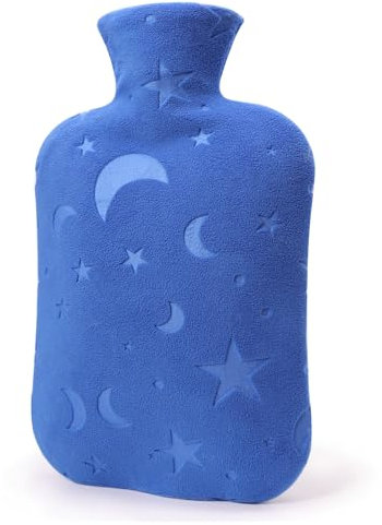 DICEVER Hot Water Bottle with Soft Cover, 2L Hot Water Bag for Menstrual Cramps, Neck and Shoulder Pain Relief, Hot and Cold Therapies, Hand Feet Warmer, Blue