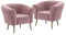 MEBLINI Sofa Sessel für Wohnzimmer 2er Set - Mini Lounge für Zwei Personen - Sitzgarnitur - Polstergarnitur - Emilia - 1+1 - Rosa Samt