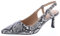 TruFox Women's Pointed Toe Kitten Heel Pumps Slingback Short Heel Slip On, Snake, 5 UK