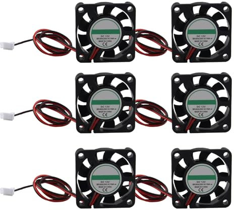 Jopto 6PCS 3D Printer Cooling Fan 4010 DC Voltage Brushless 12V 40x40x10mm Mini Hydraulic Bearing Fan With 2 Pin Terminal for Heat Dissipation of 3D Printer With 30cm/11.81inch Cable