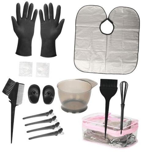 MERRYHAPY Haarfärbewerkzeuge Haushalt Haarfarbe Mit Pinsel Und Schüssel Für Diy Salon Färbung Haarfärbehandschuhe Und Umhang Für Schutz Und Einfache Anwendung