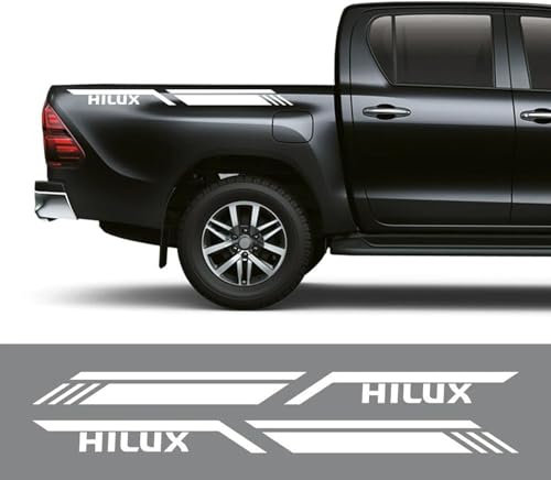 LIOUFTT Seitenaufkleber für den Pickup-Kofferraum, LKW-Grafiken, Streifen-Stil, Vinyl-Aufkleber, passend für Toyota Hilux Revo Vigo, Auto-Tuning-Zubehör