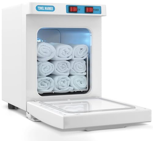Towel Warmer, Towel Heater Cabinet, Heated Towel Steamer Quick Heating Towel Warmer with Towel Clip Fast Heating to 202 F, Large Capacity Beauty Towel Warmer for Spa, Facials, Shaving (White)
