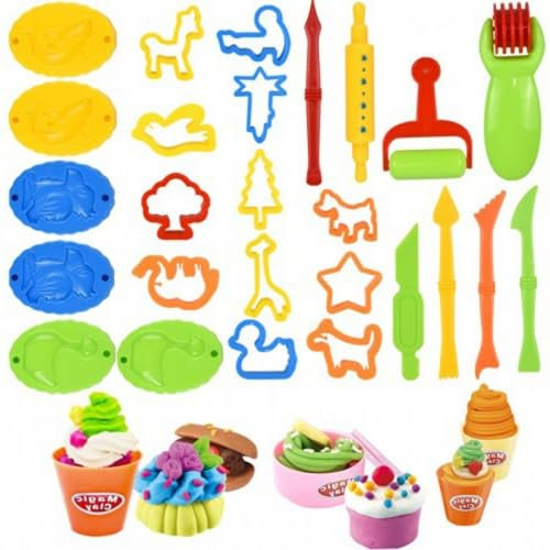 Rapidbok Herramientas Plastilina para Niños, 26 Piezas Moldes Plastilina, Herramientas Plastilina, Accesorios Plastilina, Accesorios de Arcilla de Modelado, Juguetes Preescolares de Pasta de Modelar