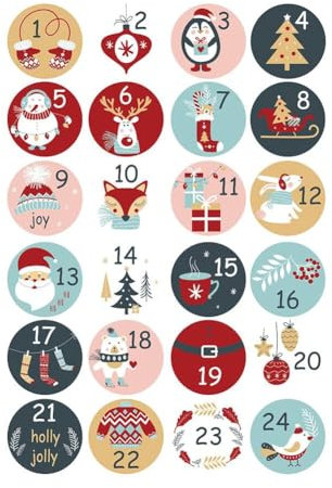 24 Stück Weihnachts-Adventskalender-Zahlen-Aufkleber 1–24, numerische Weihnachts-Party-Etiketten, Weihnachtsdekoration, Verpackung, Geschenk, Urlaub, Aluminium, Chris, Dekoration, Adventsplanung,