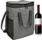 Kato Tirrinia 6 Bottles Wine Cooler Bag Insulated Bottle Bag, Wine Carrier Wine Gift Bag Portable with Strap Leakproof Padded for Picnic Party Camping Wine Gifts, Gery