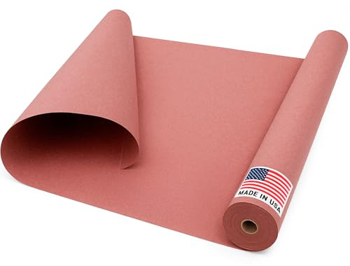 Paclord 35” x 1992” (166’) Red Rosin Paper Roll - Made in USA Thick Heavy-Duty 7 mil Masking Paper for Surface Protection from Paint, Dust, Foot Traffic - Paint Floor Covering