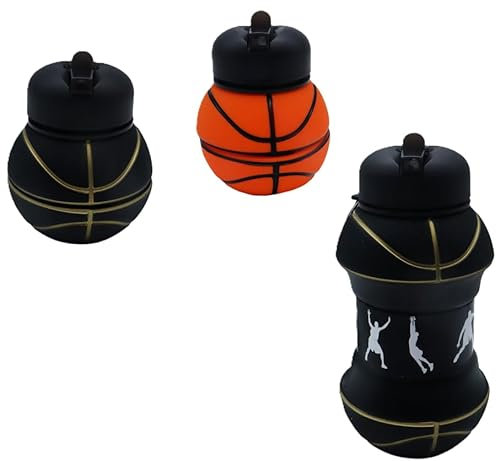 SUNLUX Borraccia Pieghevole Palla da Basket 230-550ml in Silicone PP