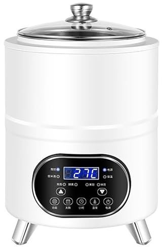 ZKBDBWTR Yogurt Maker Automatico, Yogurtiera Automatica da 8 L con Controllo della Temperatura/Tempo, Macchina Yogurt da 400 W, per Aceto di Frutta(White,Small)