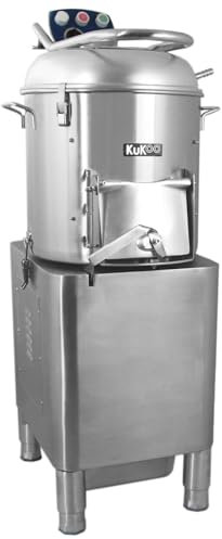 KuKoo Commercial Electric Potato Rumbler Peeler Machine Automatic Heavy Duty Catering Restaurant Peeling Machine 20Kg Capacity