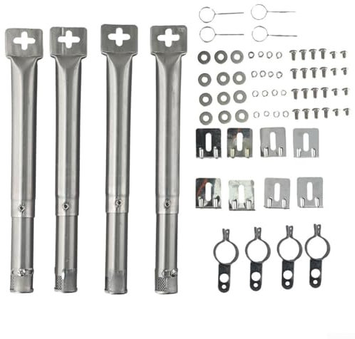 Parrilla de gas para barbacoa, tubo de horno de acero inoxidable para barbacoa, quemadores de tubo de parrilla de barbacoa resistente, longitud ajustable de 30 a 45 cm