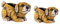 DIVAS SPIRITUAL Brown Puppy Dog Shaped Cement Planter - Indoor Outdoor Decorative Animal Pot Cute Garden Ornament for Plants Herbs Succulents (2, Set of 2)