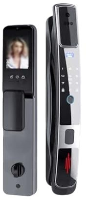 BTYKUYOO Desbloqueo de reconocimiento de Cerradura de Puerta Digital con cámara Desbloqueo de contraseña de Huella Digital