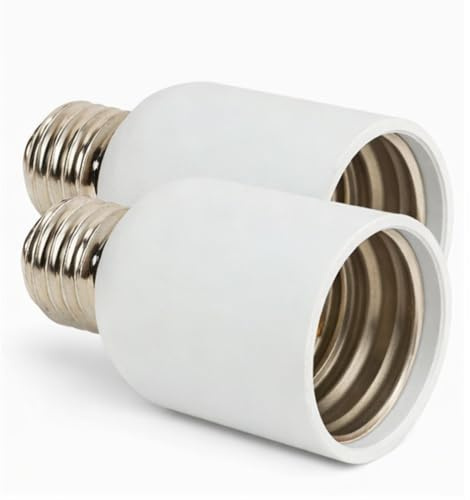 Ausla E27 à E40 Adaptateur de Prise de Lumière, 2 Pcs 110-240V E27 à E40 Base Moyenne Lampe Ampoule Socket Agrandisseur Convertisseur Extension Vis Base Adaptateur
