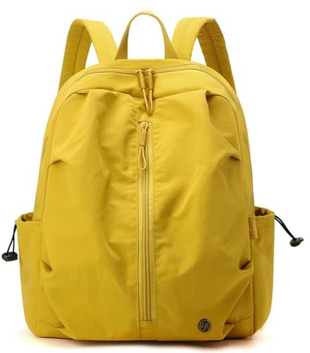 Gyios Rucksack Mode wasserdichte Nylon -Rucksack Für Frauen Mit Großer Kapazität Leichter Schule Und Reisetackdesigner Damen Rucksack-Eier Gelb