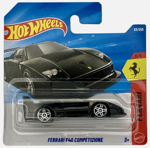 Hot Wheels Ferrari F40 Competizione - JJJ31 - Ferrari 3/5 - Short Card - schwarz - Ferrari Lizenz - Mattel 2026 (63/250) - 1:64 - Supersportwagen