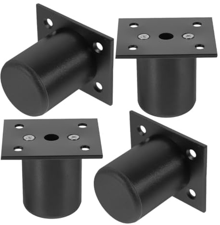 PRETYZOOM Aluminum Alloy Adjustable Furniture Legs 4Pcs Black Cabinet Feet for TV Units Sideboards Suitable for Home Furniture