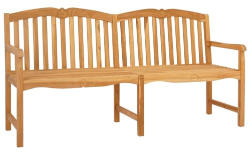 vidaXL Handgefertigte Rosenbank Natur 180,5 x 60 x 96 cm, Gartenmöbel, Teakbank für die Terrasse, Platz zum Chillen, robuste Holzmöbel, rustikales Design, Entspannung pur