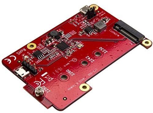 StarTech.com USB zu M.2 SATA Konverter für Raspberry PI und Entwicklungsboard - M.2 NGFF SATA SSD Adapter rot