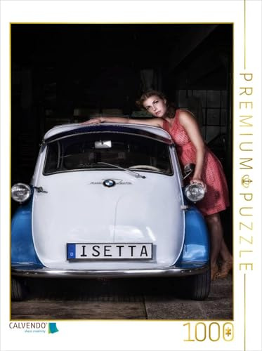 CALVENDO Puzzle EIN Motiv aus dem Kalender Die Isetta trifft Modells EIN Rollermobil zum Knutschen | 1000 Teile Lege-Größe 48 x 64 cm Foto-Puzzle für glückliche Stunden
